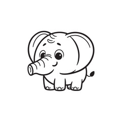 Obraz premium Charming Cartoon Elephant with Playful Baby Alligators - Vector Art.