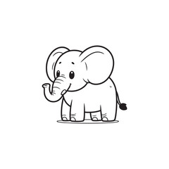 Cute Elephant and Baby Alligators - Fun Cartoon Vector Design.