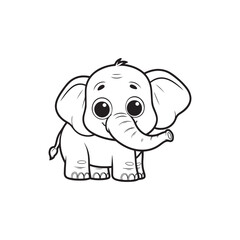 Cute Elephant and Baby Alligators - Fun Cartoon Vector Design.