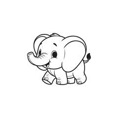 Cute Elephant and Baby Alligators - Fun Cartoon Vector Design.