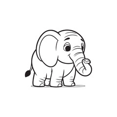 Obraz premium Cute Elephant and Baby Alligators - Fun Cartoon Vector Design.