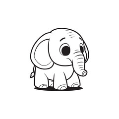 Lovely Elephant and Baby Alligators - Cute and Friendly Cartoon Set.