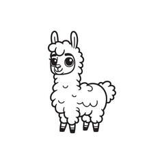 Cute Llama and Baby Alligators - Fun Cartoon Vector Illustration.