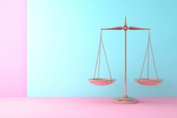 Figures in blue and pink on a pink and blue background conveying the concept of male and female gender inequality