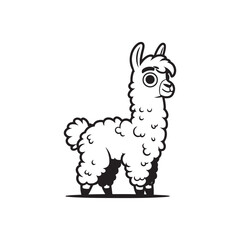 Lovely Llama with Baby Alligators - Cute Animal Cartoon Vector.