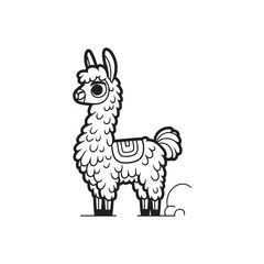 Lovely Llama with Baby Alligators - Cute Animal Cartoon Vector.