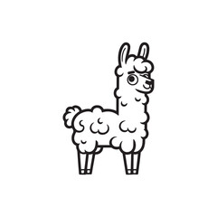 Friendly Llama and Playful Baby Alligators - Cartoon Illustration.