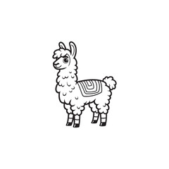 Cartoon Vector of Cute Llama and Adorable Baby Alligators.