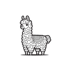 Cartoon Vector of Cute Llama and Adorable Baby Alligators.