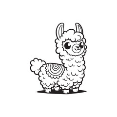 Charming Llama and Baby Alligators - Fun Vector Illustration.