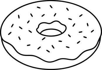 Sweet Donut with Bright Frosting and Sprinkles Vector Art for Creative Kids
