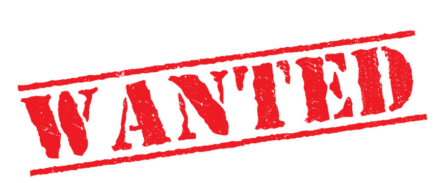 Grunge red wanted rubber stamp print vector