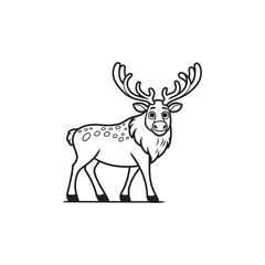 Adorable Deer and Baby Alligators - Cute Cartoon Vector.