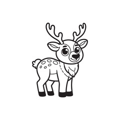 Friendly Deer and Baby Alligator Characters - Cartoon Illustrations.