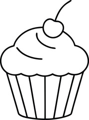 Cherry Topped Cupcake Vector Design for Kids Fun and Imagination
