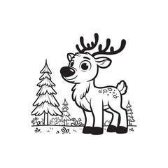 Friendly Baby Alligators and Deer - Playful Cartoon Vector Art.