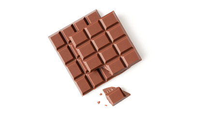 milk chocolate bar on a white background