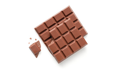 milk chocolate bar on a white background