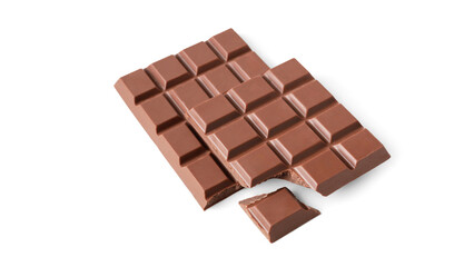 milk chocolate bar on a white background