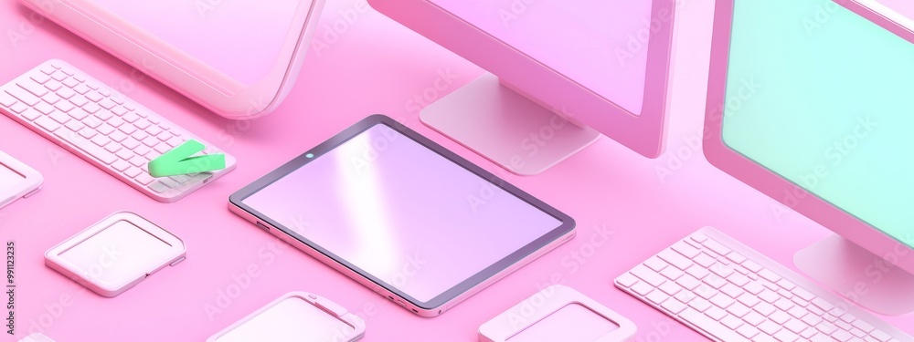 Aufkleber an example of a responsive website design concept. a three dimensional rendering of a mobile phone, 