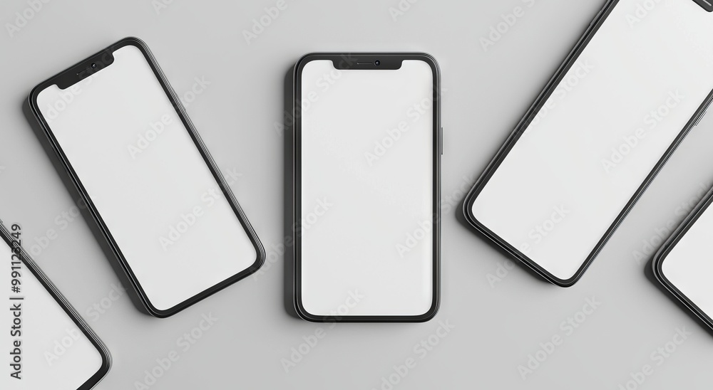Poster screen mockups and copy space in 3d rendering. presentation of application interfaces, ux uis, and w