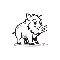 Friendly Warthog and Charming Baby Alligators - Cartoon Vector Art.