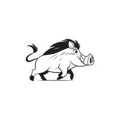 Adorable Cartoon Warthog and Baby Alligators - Cute Vector Illustration.