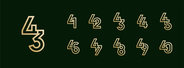 Logo 41th-49th, 41-49 years happy anniversary, Creative template for celebration, birthday, greeting and invitation. Editable file