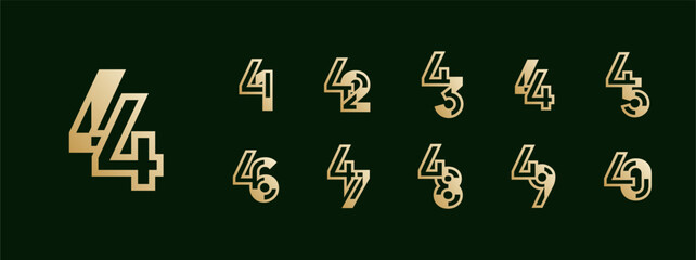 Logo 41th-49th, 41-49 years happy anniversary, Creative design for celebration, birthday, greeting and invitation. Editable file