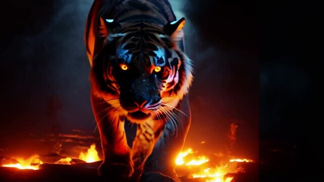 tiger in the dark