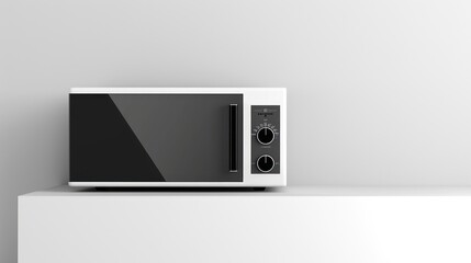 Obraz premium White Microwave on Countertop
