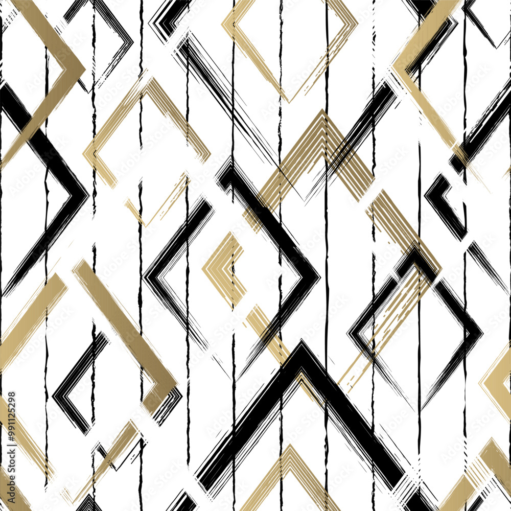 Poster geometric seamless pattern. repeated abstract geometry backdrop. repeating watercolor rhombus. water