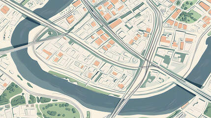 Obraz premium Exploring Stylized 3D City Maps: A Blend of Precision and Art