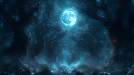 "Full Moon Mystery in the Dark Woods"
