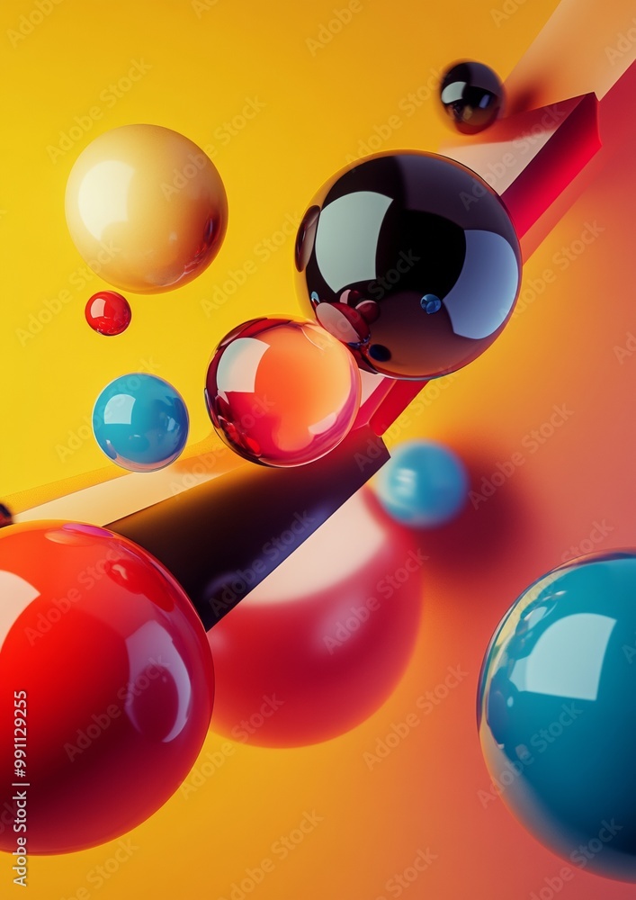 Poster A colorful array of spheres in various sizes and colors