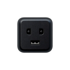 A Black Power Adapter isolated on transparent background