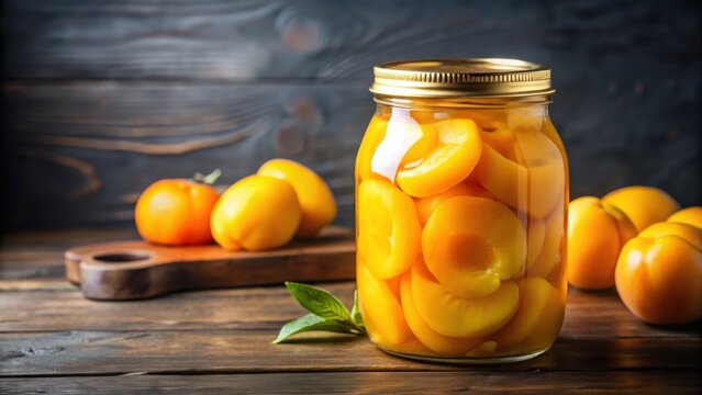 Canned yellow peaches in thick syrup, delicious and convenient fruit snack for on-the-go , canned, yellow, peaches, syrup
