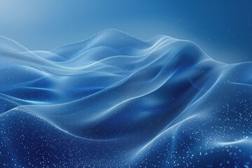 Abstract background of dark blue wavy lines in the form of a high-speed synchronization network.