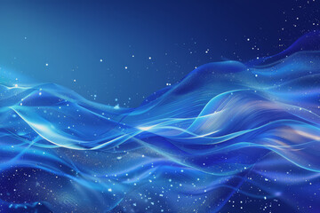 Abstract background of dark blue wavy lines in the form of a high-speed synchronization network.