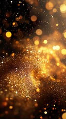 Obraz premium Rich gold glitter texture with warm, shiny sparkles background