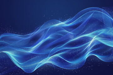 Abstract background of dark blue wavy lines in the form of a high-speed synchronization network.