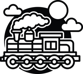 A train with a engine and caboose