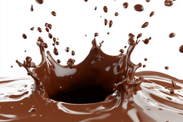 Chocolate Milk Splash on white background