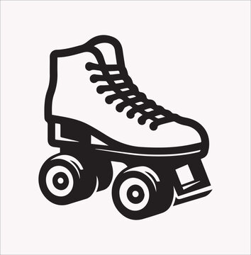 recommend clip art: Roller skates Boot Vector silhouette illustration icon on a white background