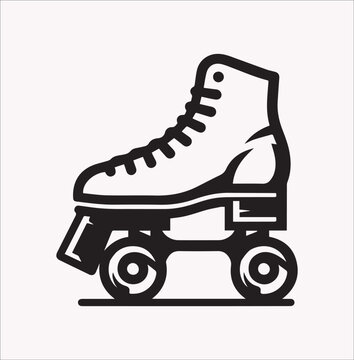 recommend clip art: Roller skates Boot Vector silhouette illustration icon on a white background