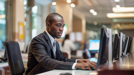 A bank promoting its customer service excellence, with a focus on fast response times, knowledgeable support staff, and seamless digital solutions.