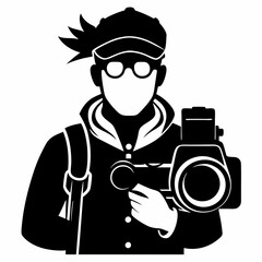 Photographer Black Vector silhouette