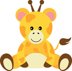 Cute and friendly giraffe sitting
