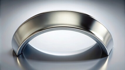 Shiny silver curved art object