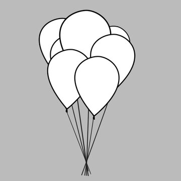 black and white ballone for wishing people and design banner to inaugurat work! This is isolated from silver background so you can easily use this for your work and you can also colour this !